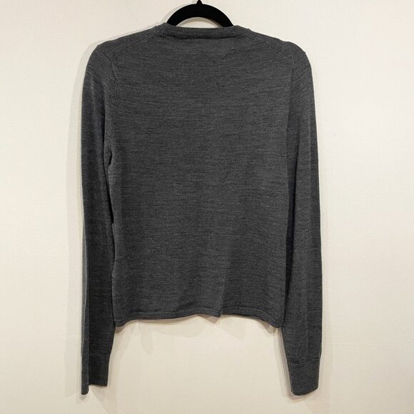 New J.Crew Carolyn 100% Merino Crewneck Sweater Heather Charcoal Large $98 - Picture 3 of 6
